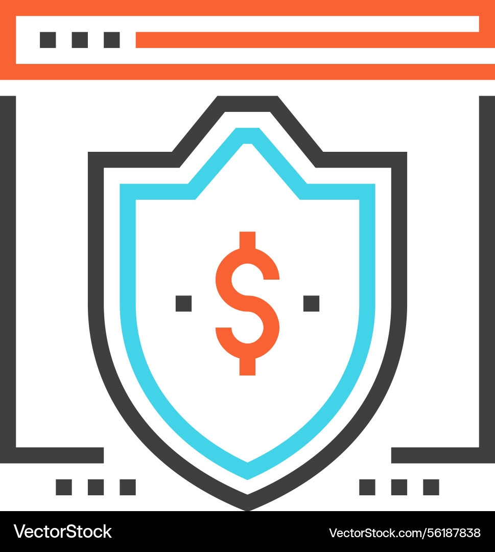 Secure transactions flat line web icon concept Secure transactions flat line web icon concept vector image