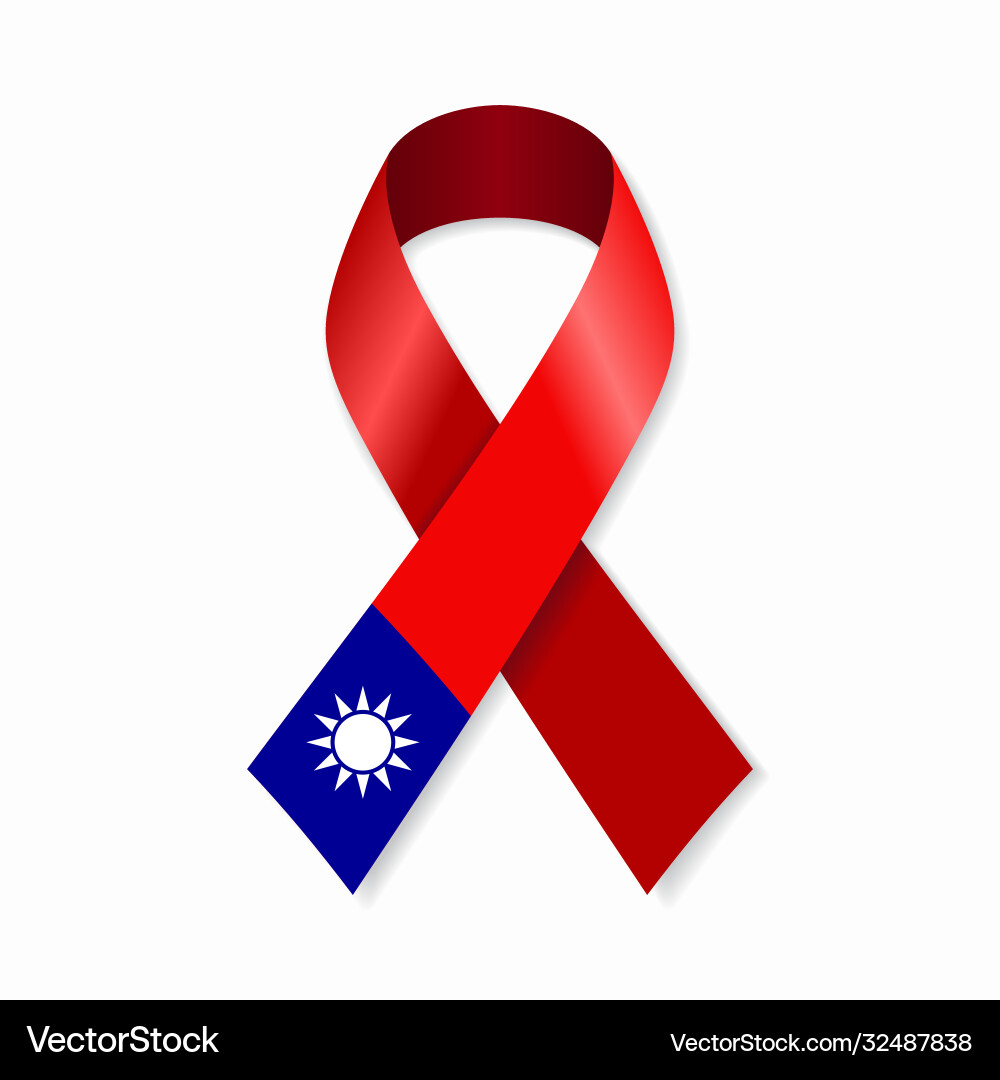 Taiwan Flag Ribbon Stripe Vector Image