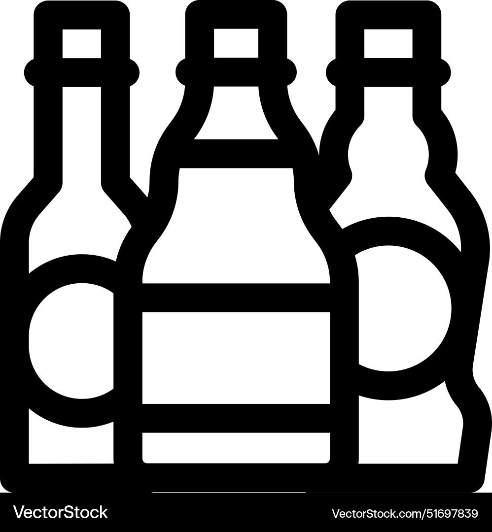 Bottles icon thin linear style design isolated Bottles icon thin linear style design isolated Vector Image