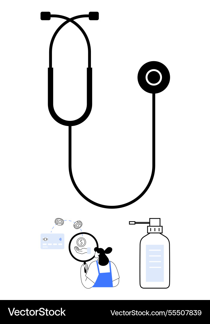 Healthcare professional analyzing data and using vector image