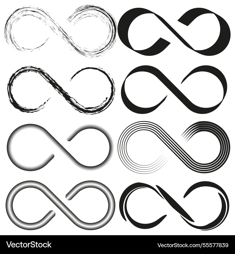 Infinity symbol icon endless loop shapes abstract Infinity symbol icon endless loop shapes abstract vector image