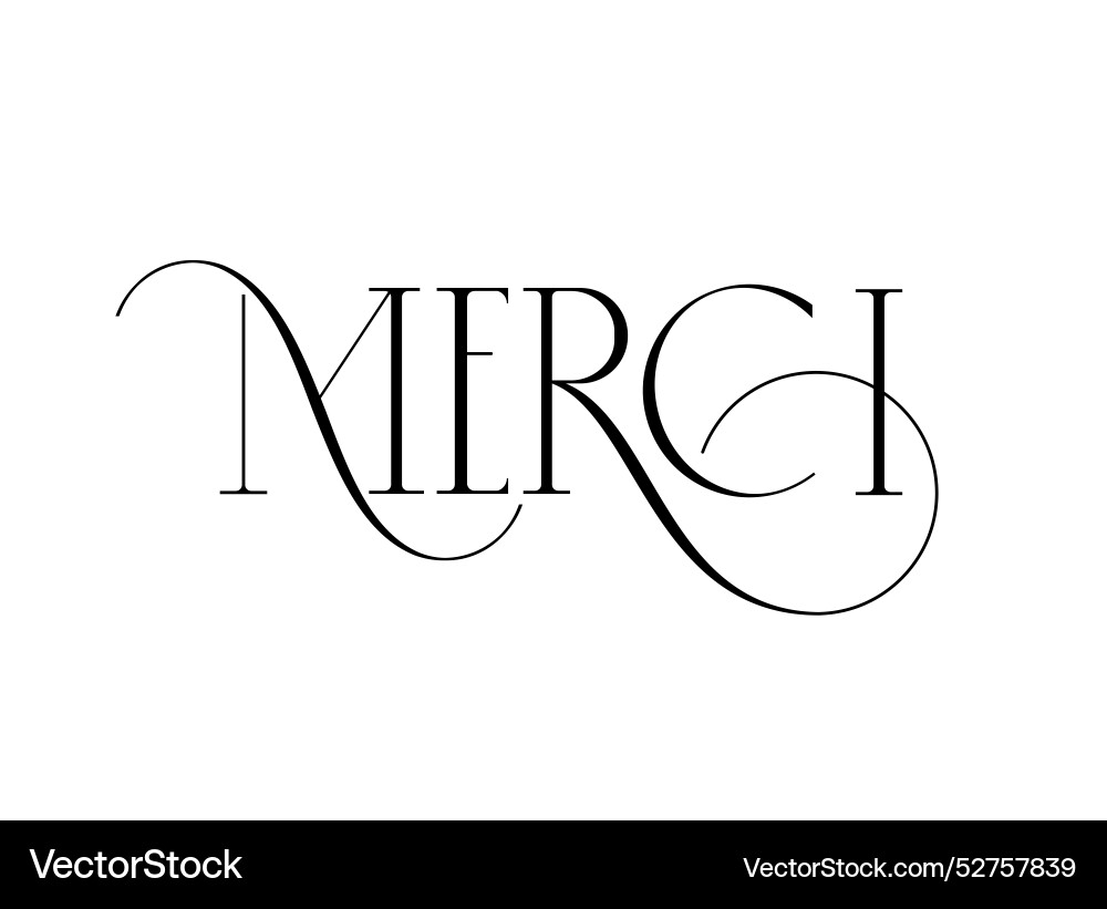 Merci thank you in french elegant and classy Merci thank you in french elegant and classy vector image