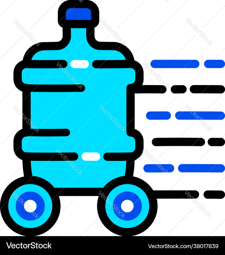 Plastic water bottle delivery color icon Plastic water bottle delivery color icon vector image
