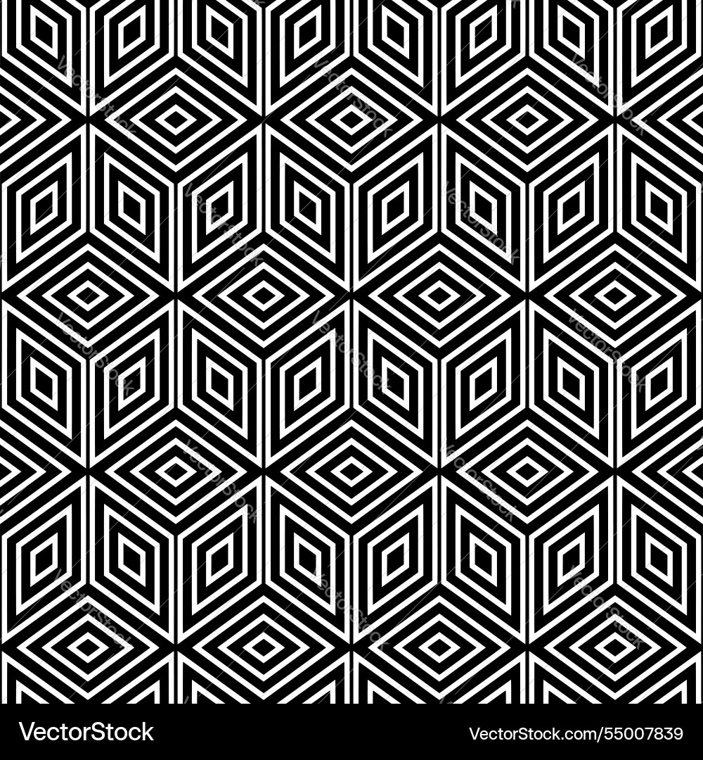 Seamless geometric pattern of squares and cubes vector image