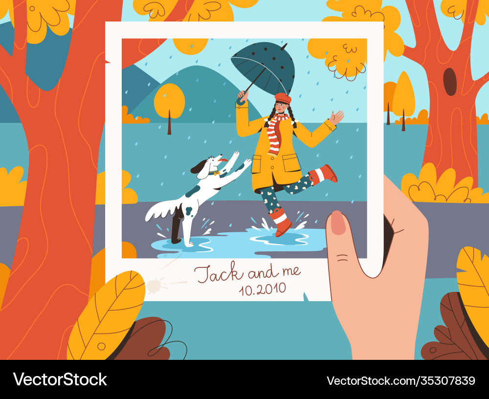 Sweet memories concept album with photos Sweet memories concept album with photos Vector Image