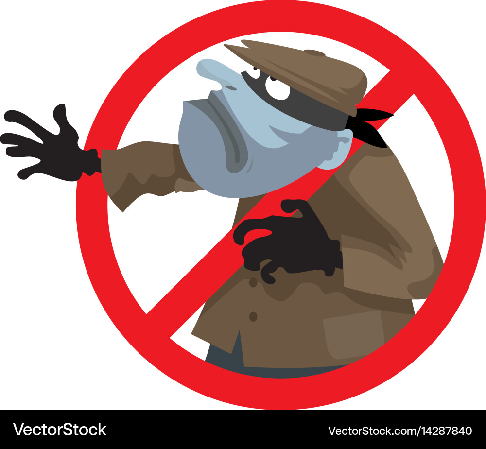 Anti theft sign Royalty Free Vector Image VectorStock
