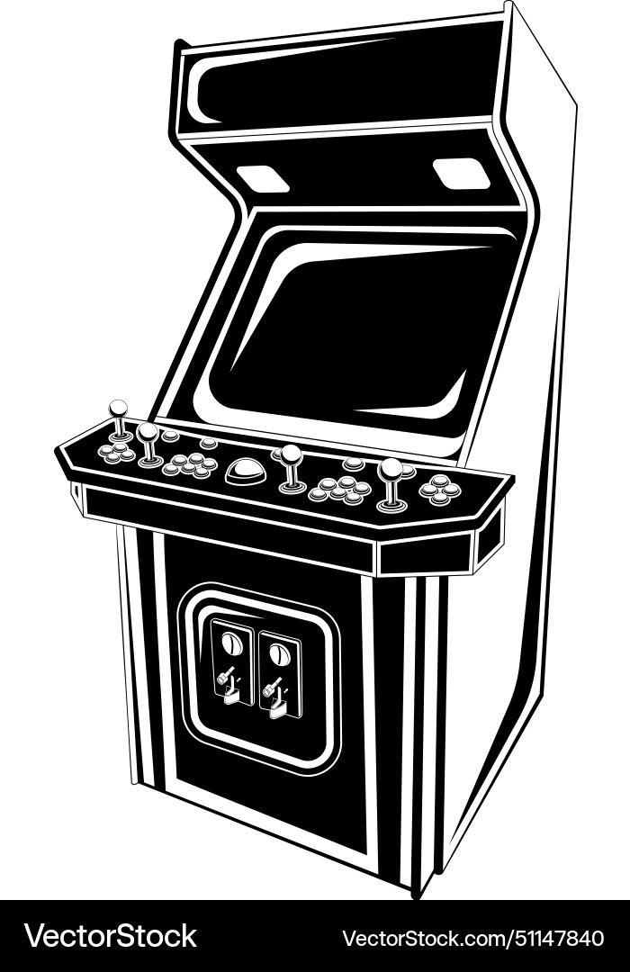 Arcade game machine 4 player vector image