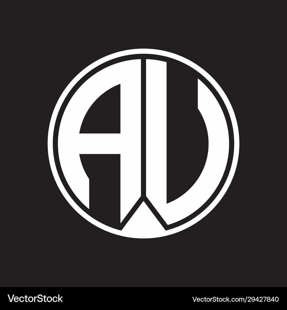 Au Logo Monogramm Kreis mit Stück Band Stil Au Logo Monogramm Kreis mit Stück Band Stil vektorbild