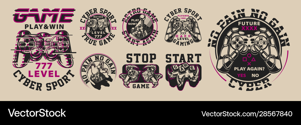 Big set on gaming theme Big set on gaming theme vector image