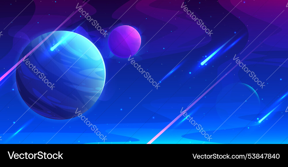 Blue outer space background with planets Blue outer space background with planets vector image