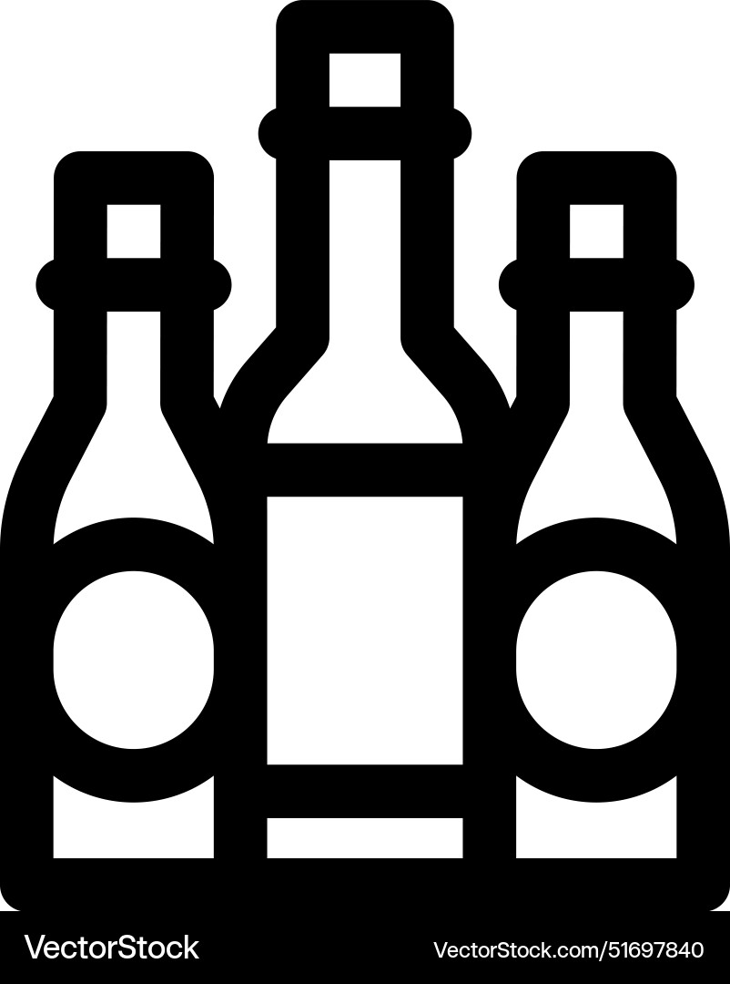 Bottles icon thin linear style design isolated Vector Image