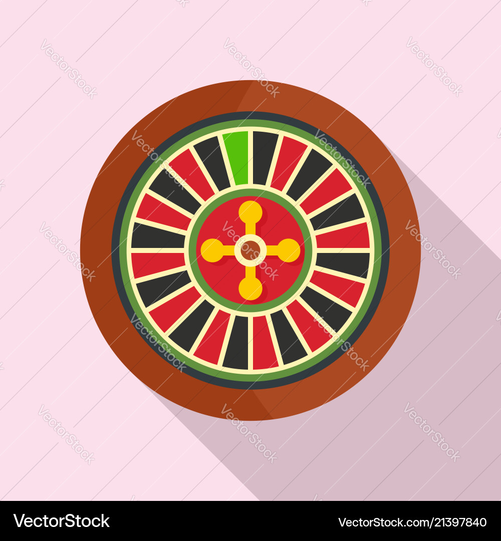 Casino wheel icon flat style Casino wheel icon flat style vector image
