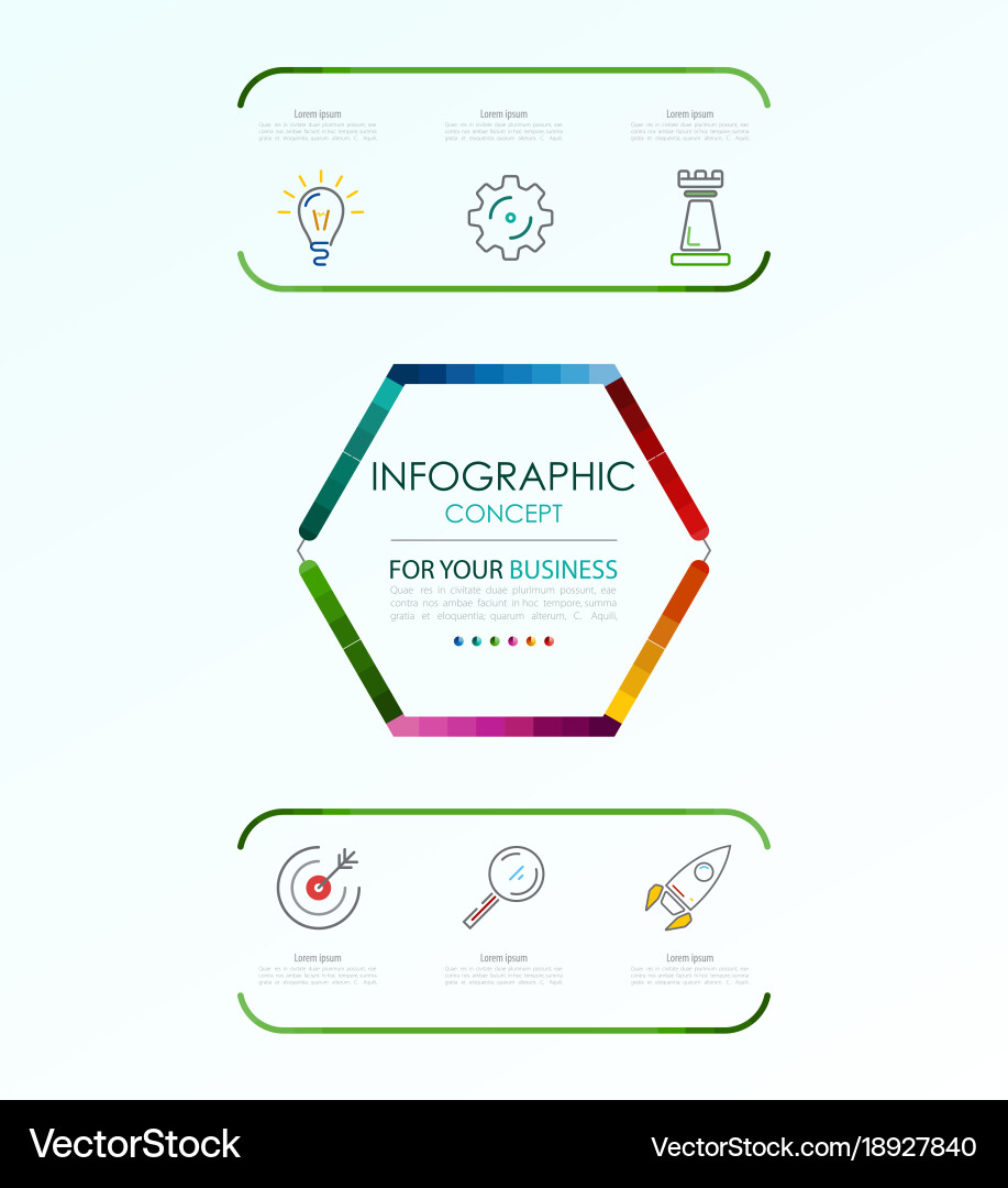 Infographic Template Business Konzept mit Optionen Vektorbild