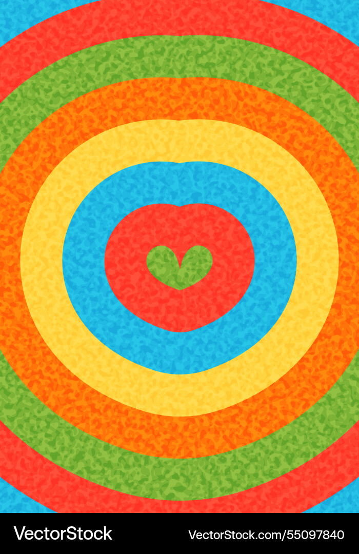 Multicolored heart design with textured Multicolored heart design with textured vector image