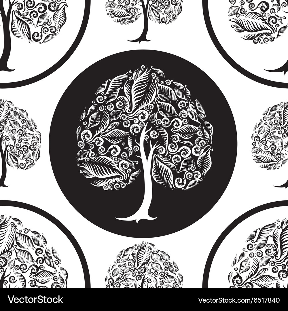 Seamless tree pattern 014 Vector Image