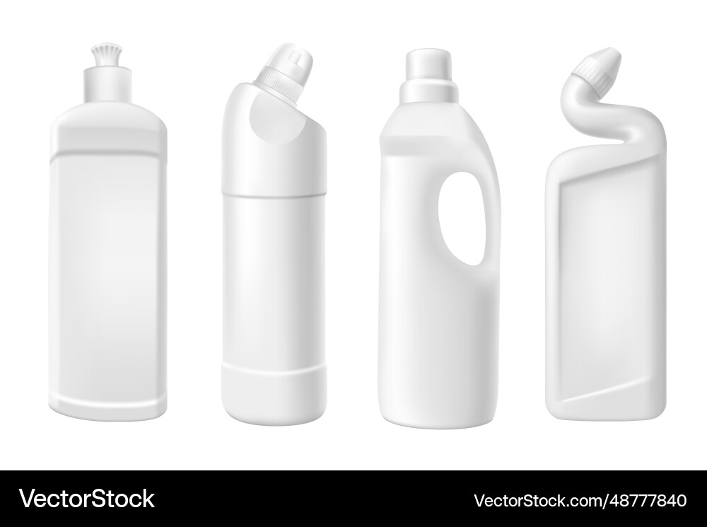 Softener in bottles mega set 3d realistic Softener in bottles mega set 3d realistic Vector Image