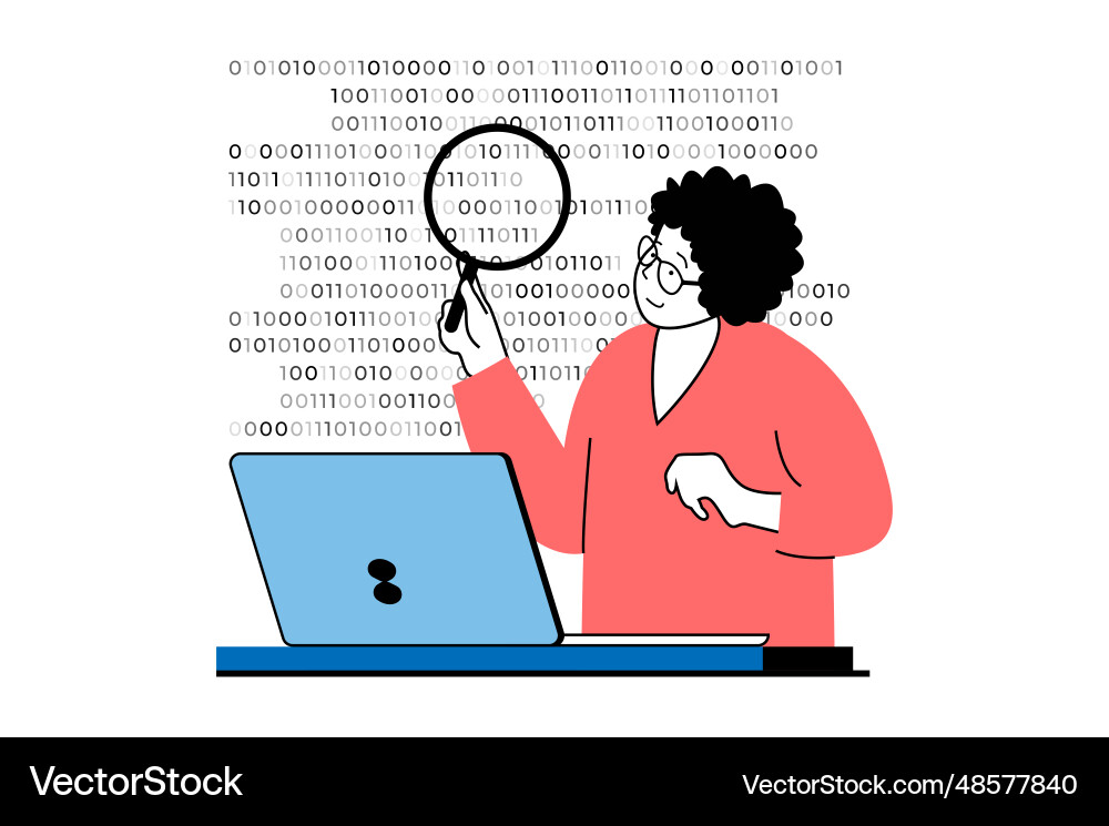 Web development concept with people scene in flat Web development concept with people scene in flat vector image