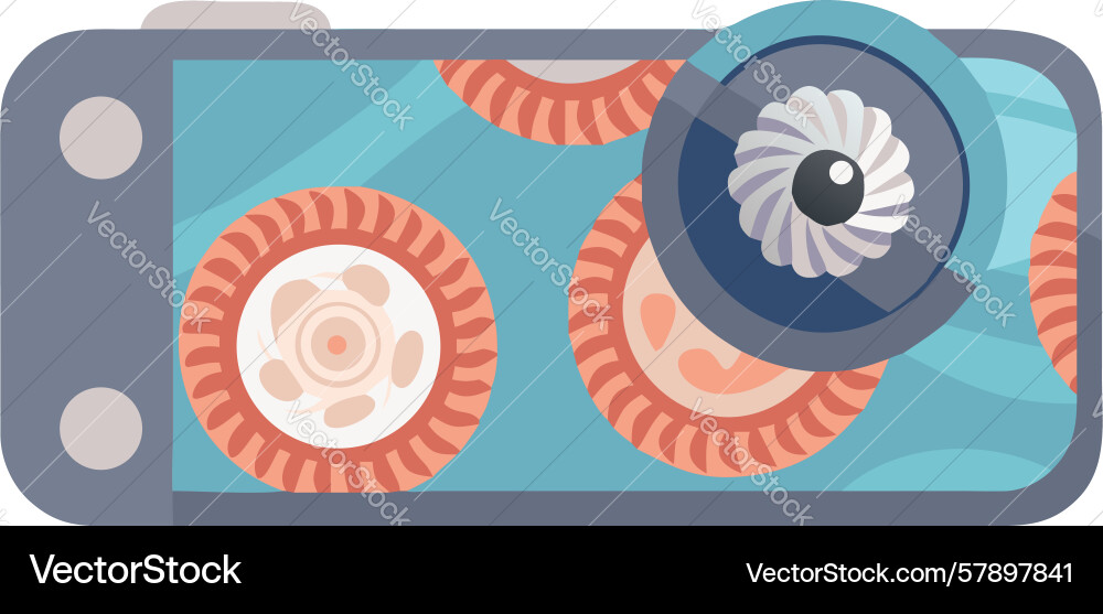 Abstract camera icon with psychedelic swirls vector image