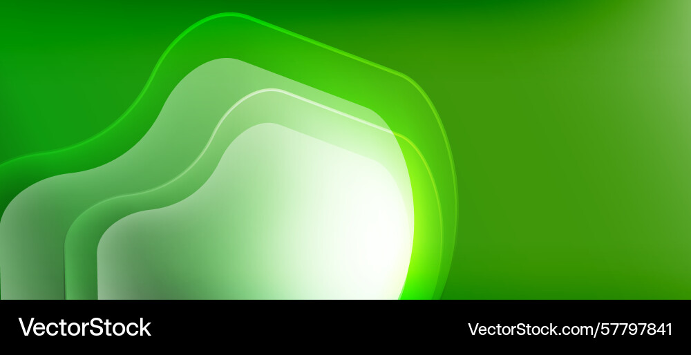 Abstract green layers create flowing luminous Vector Image