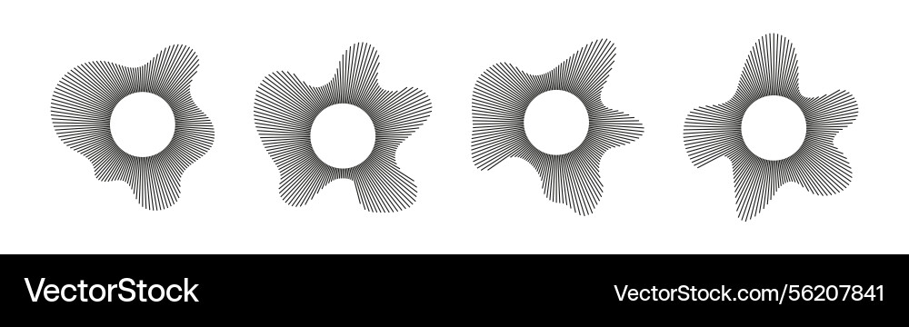 Circular waves sound lines radial frames Circular waves sound lines radial frames vector image