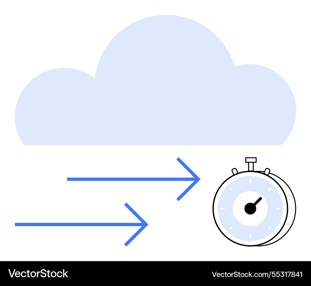 Cloud computing concept with speed and efficiency Cloud computing concept with speed and efficiency vector image