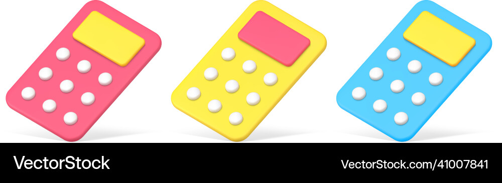 Collection calculators with buttons and display Collection calculators with buttons and display vector image