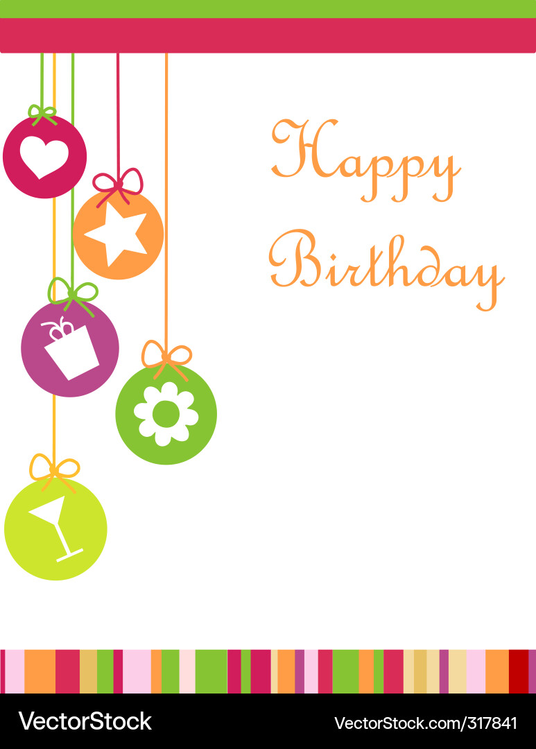 Colorful Birthday Celebration Card Vector Image
