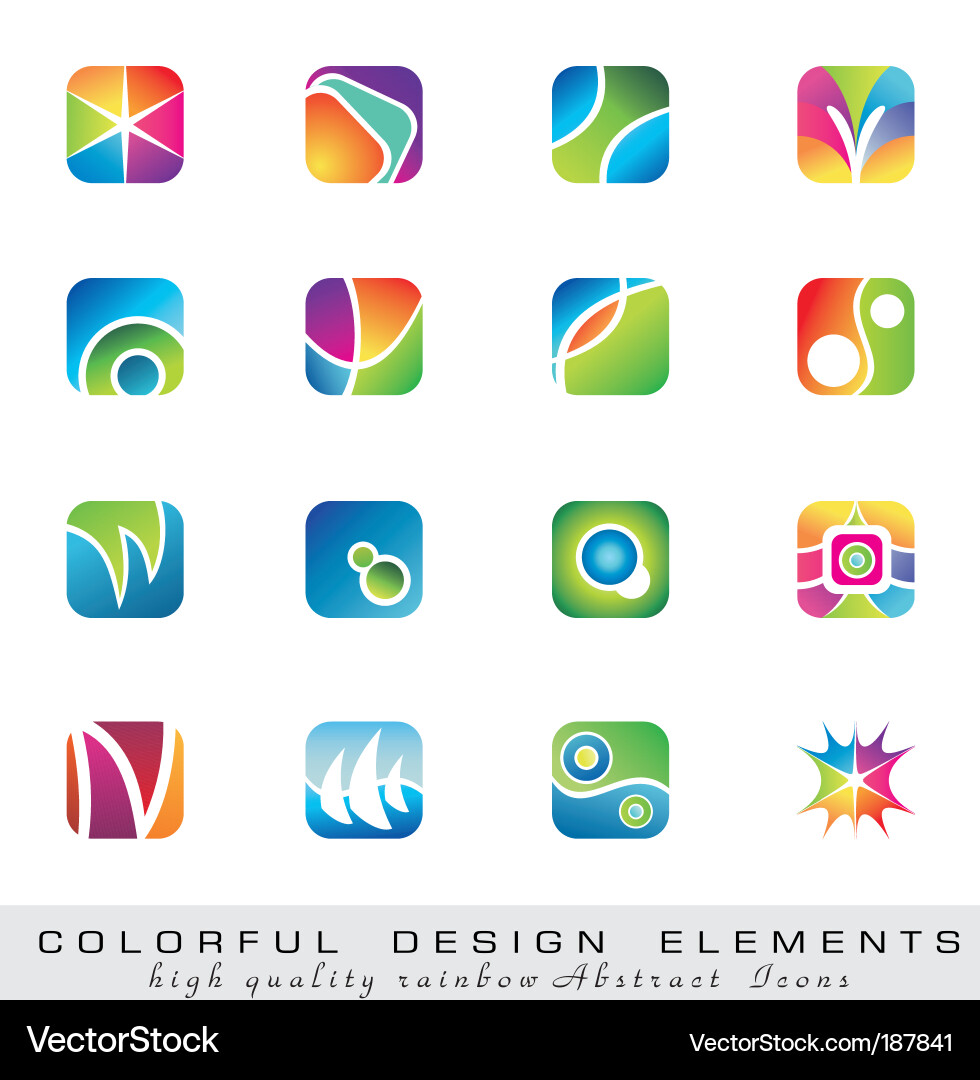 Colorful Geometric Icons vector image