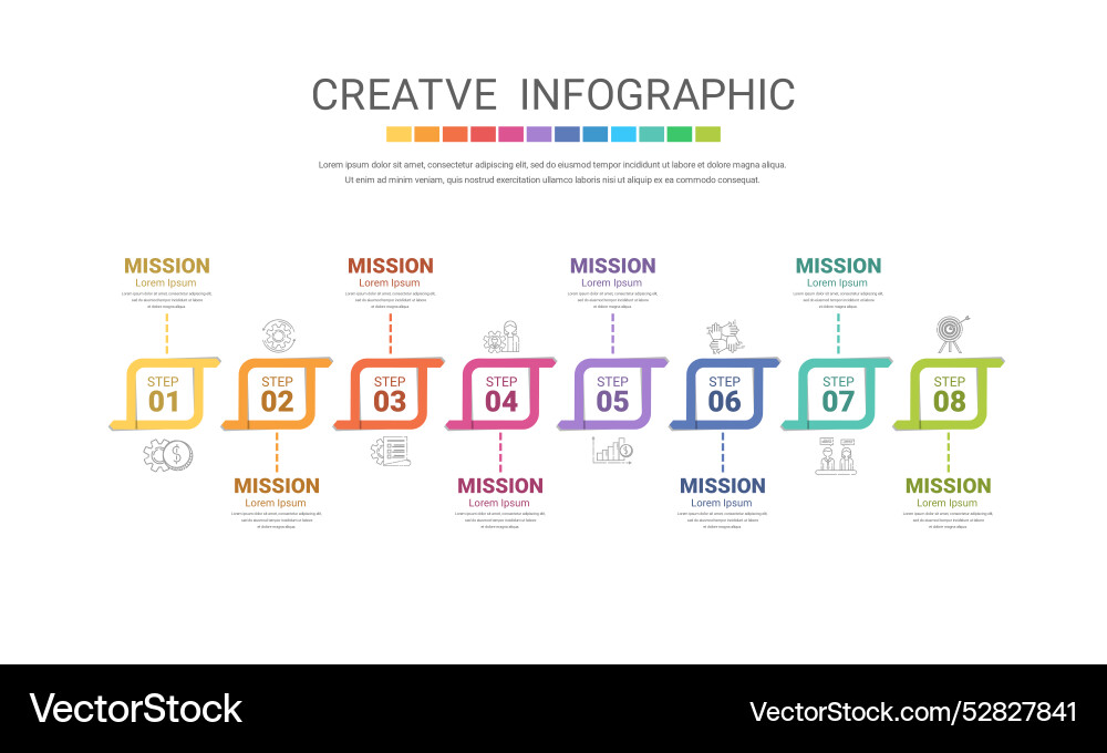 Infographic design template with numbers 8 option Infographic design template with numbers 8 option Vector Image