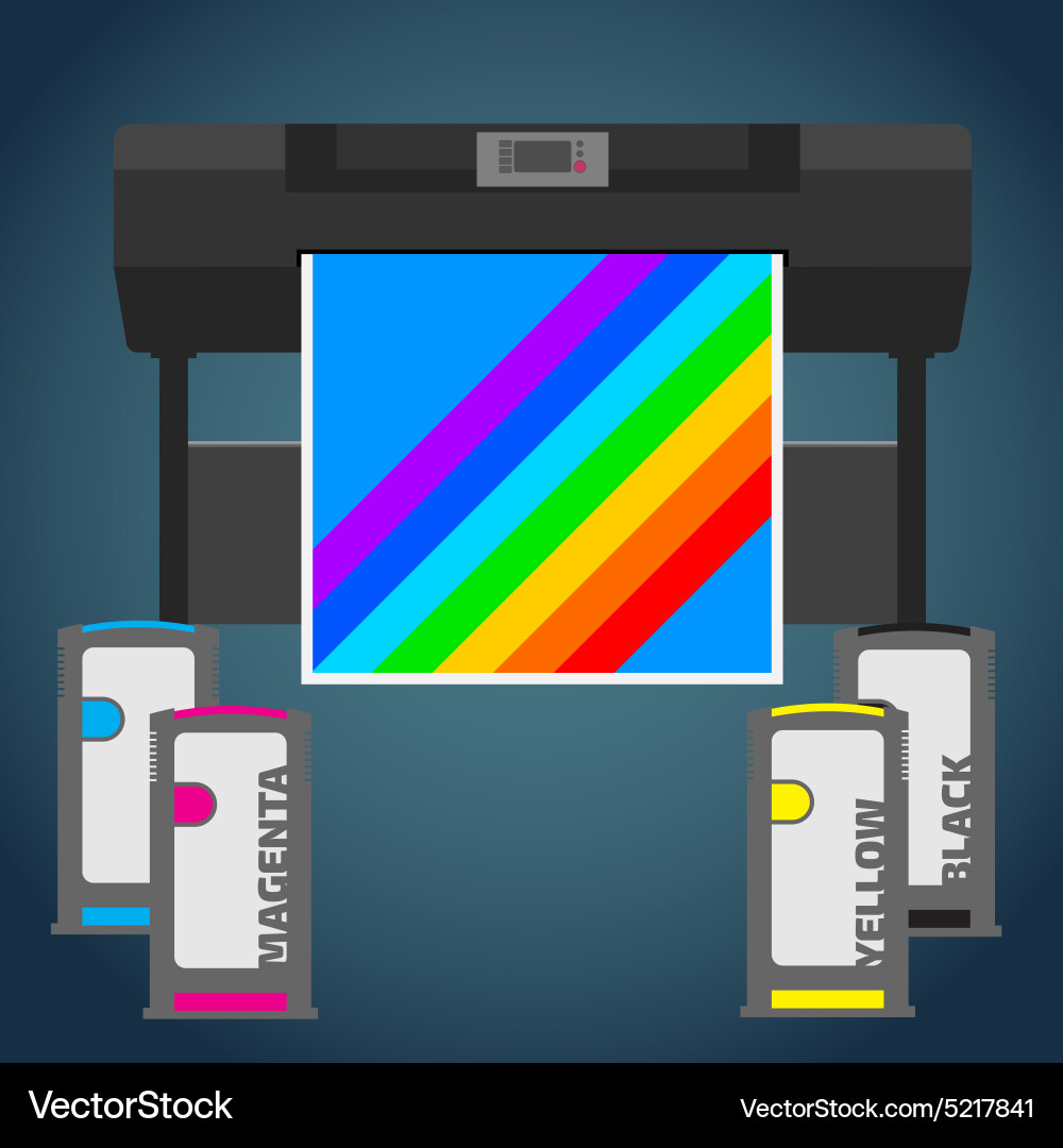 Ink Plotter and Cartridges Vector Image