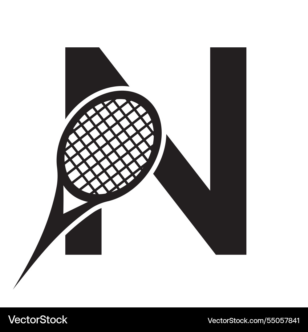 Letter n Tennis Logo Paddle Symbol Vorlage Letter n Tennis Logo Paddle Symbol Vorlage vektorbild