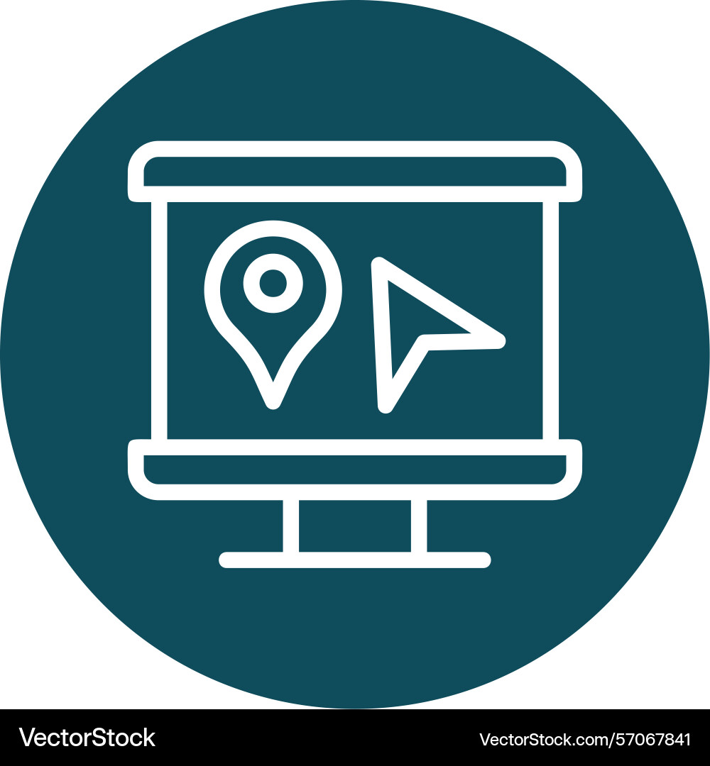 Pointer line circle style icon design vector image