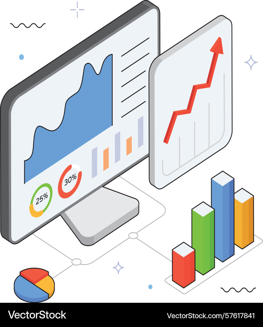 Report-based server analytics Vector Image