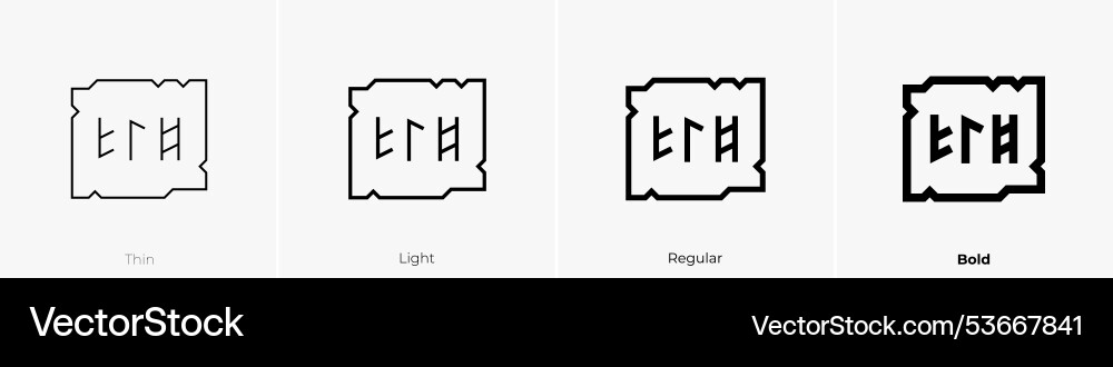 Script icon thin light regular and bold style Script icon thin light regular and bold style vector image