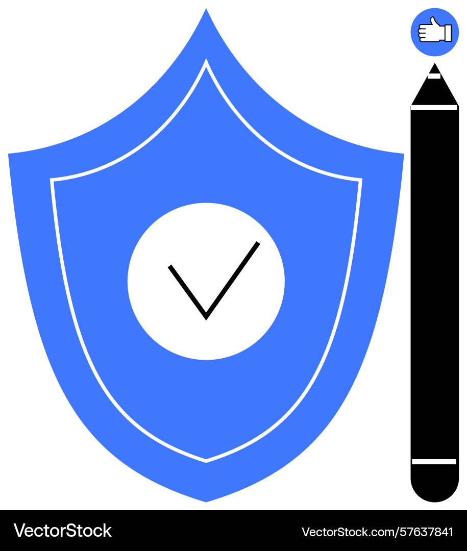 Secure approval concept with shield checkmark Vector Image