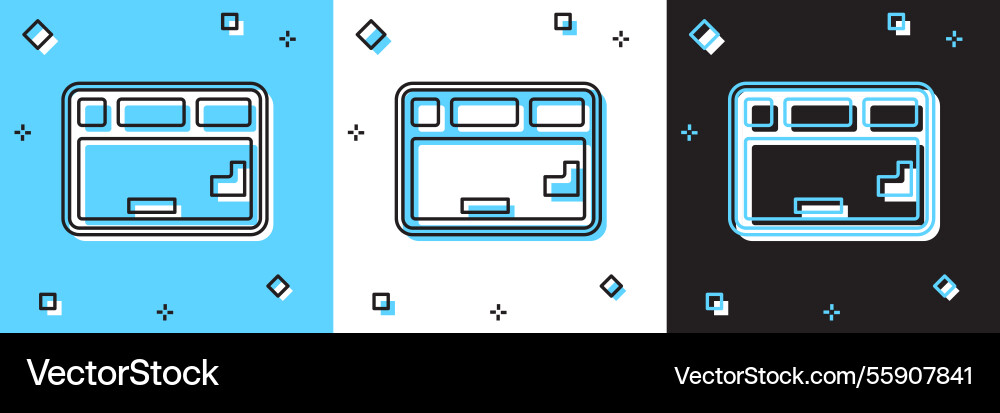 Set computer keyboard icon isolated on blue Set computer keyboard icon isolated on blue Vector Image