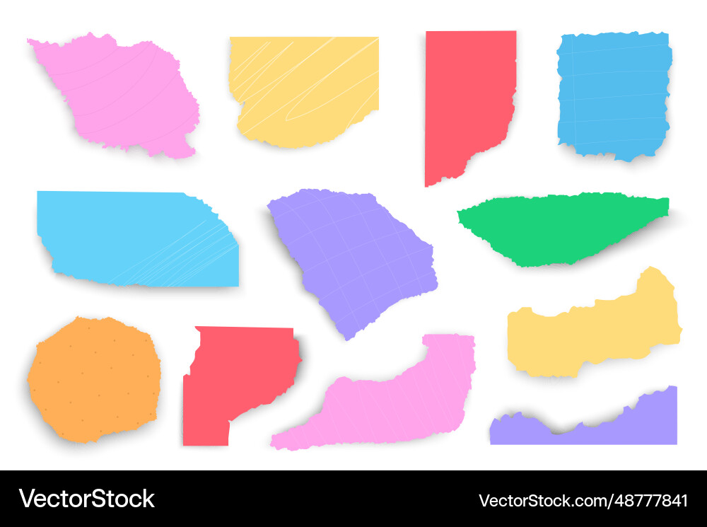 Torn papers mega set in 3d realistic design Torn papers mega set in 3d realistic design vector image
