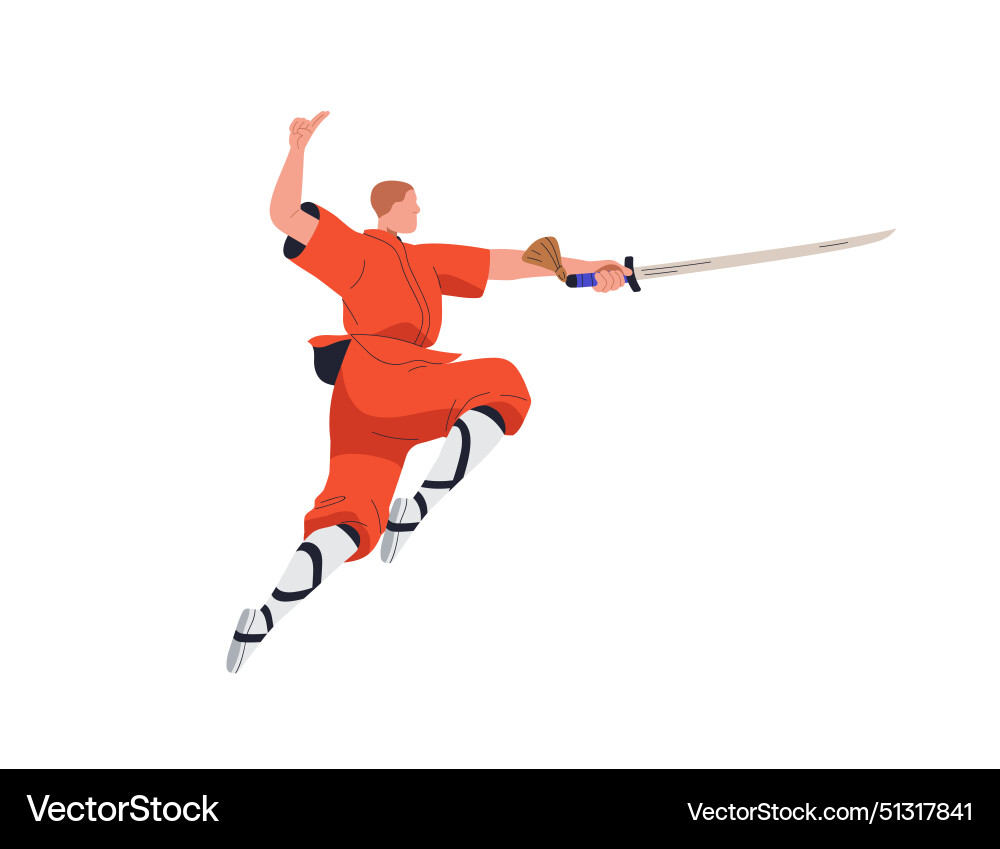 Wushu fighter traditional chinese kung-fu – Royalty-Free Vector |  VectorStock, image size:1000x849