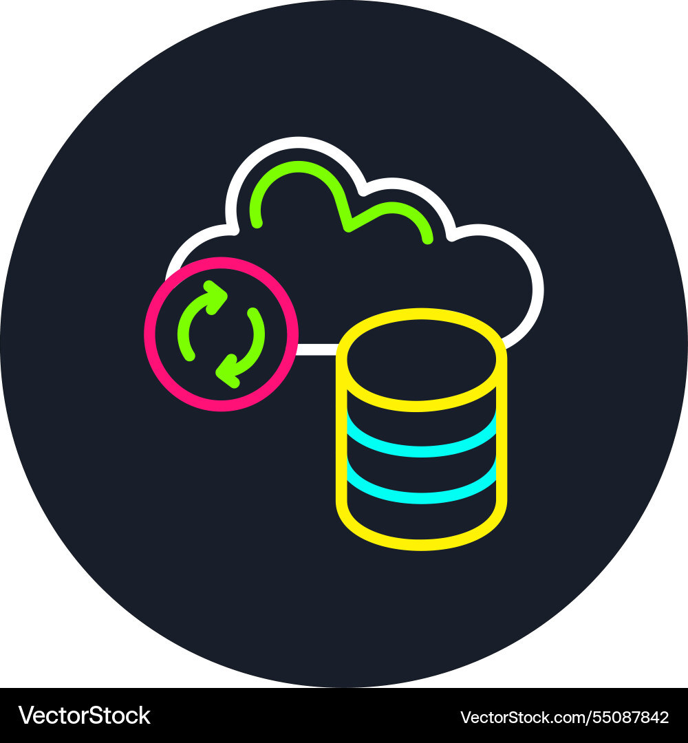 Backup line multi color icon vector image