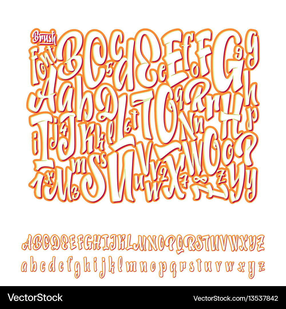 Calligraphic Script Font - Handwritten Style vector image