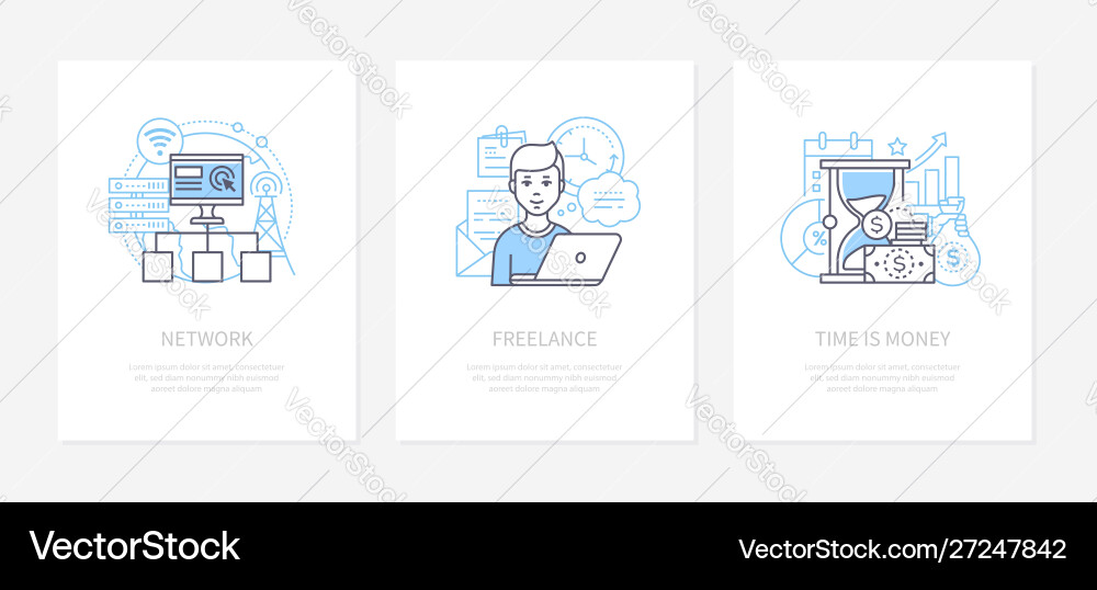 Computer network communication system concept Vector Image
