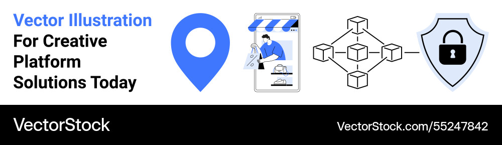Geo-location e-commerce blockchain Geo-location e-commerce blockchain vector image