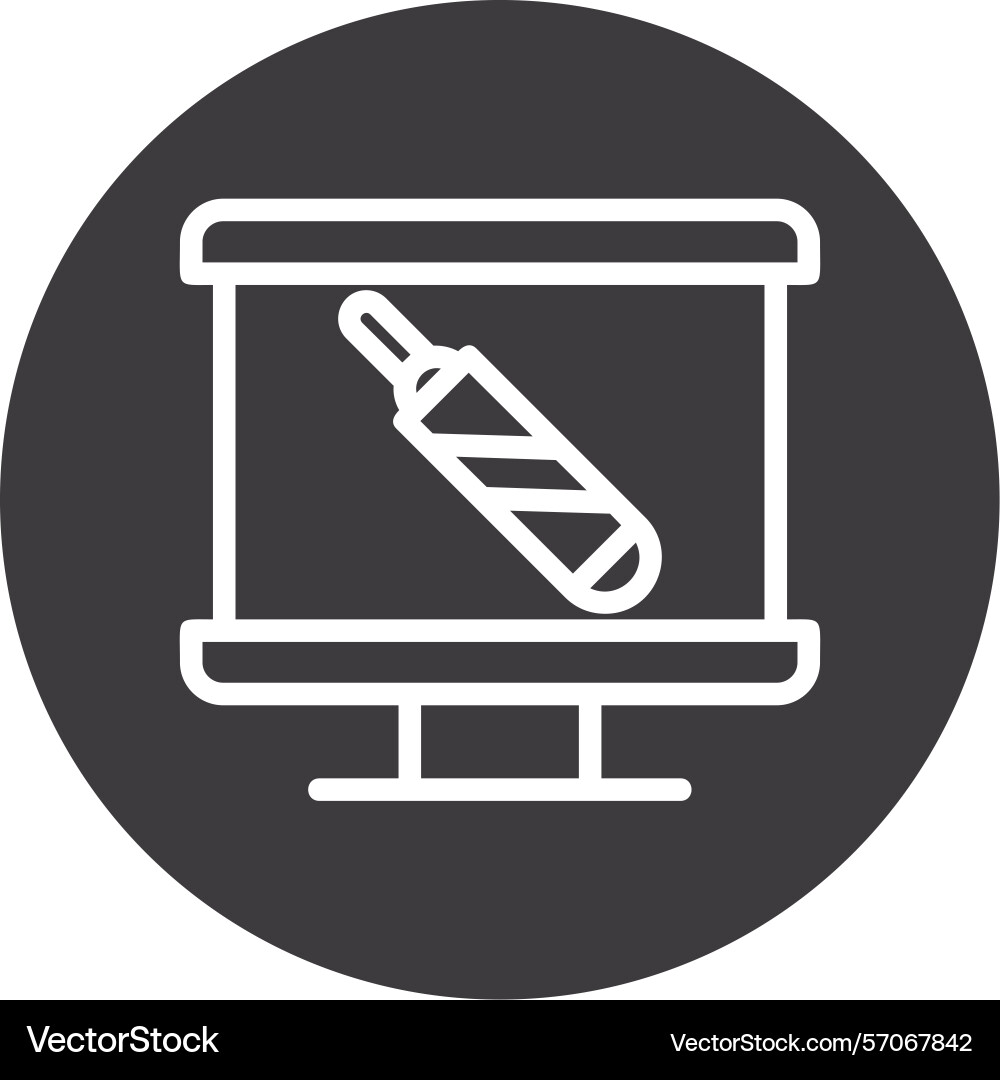 Laser pointer line circle style icon design vector image
