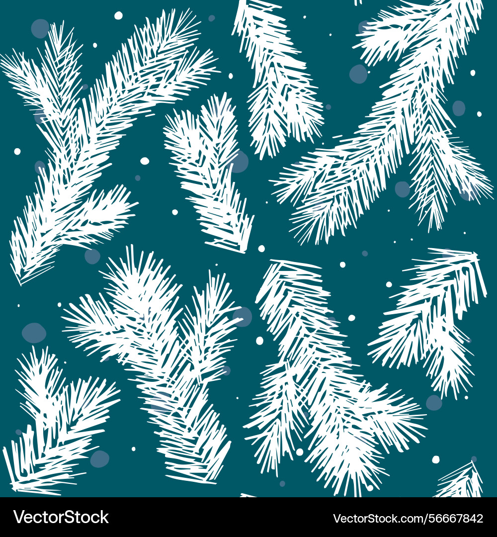 Pine branch pattern fir tree seamless Pine branch pattern fir tree seamless vector image