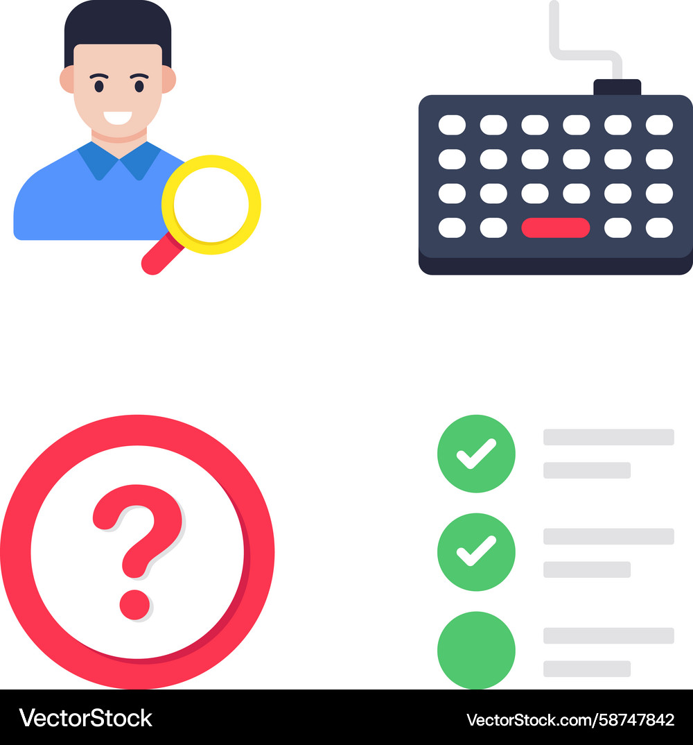 Set of Flat Icons - User Interface Vector Image