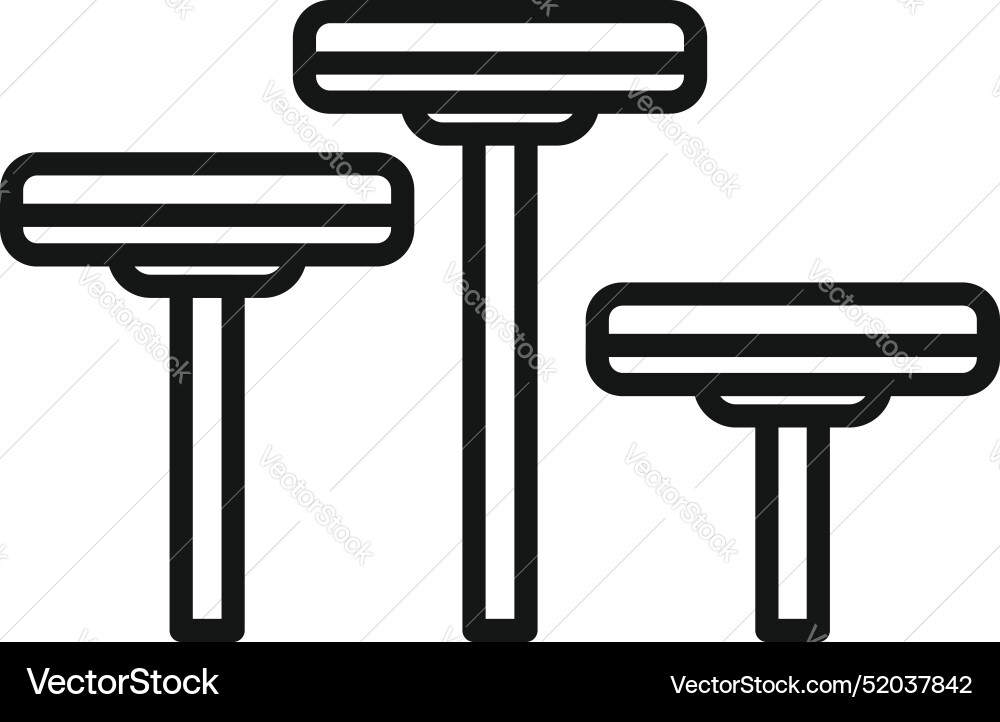 Set von drei Sicherheitsrasierer für Haarentfernung Set von drei Sicherheitsrasierer für Haarentfernung vektorbild