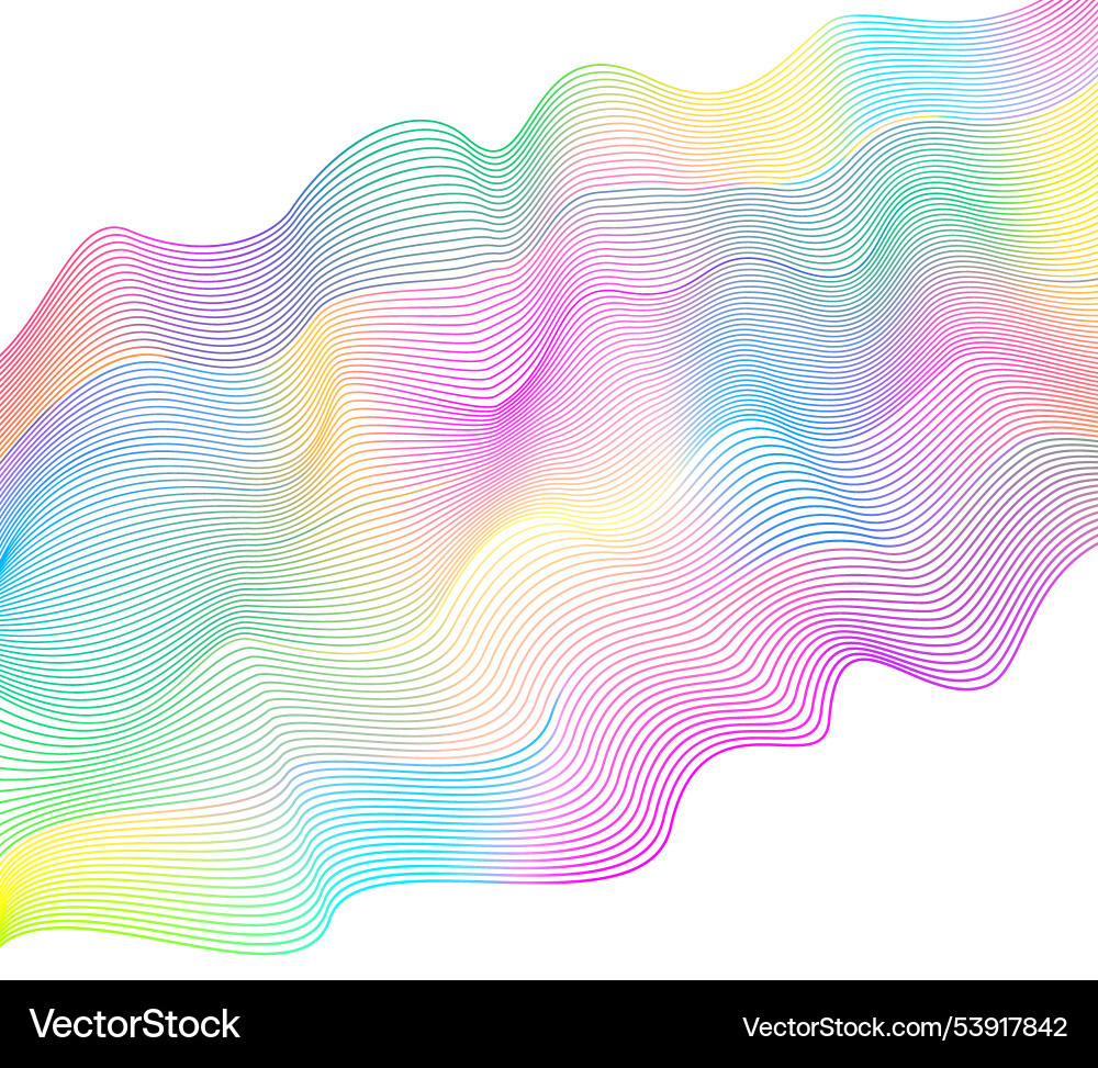 Waving ribbon multicolored gradient subtle curves Waving ribbon multicolored gradient subtle curves vector image