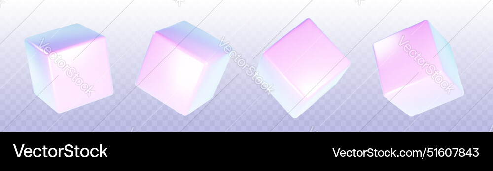 3d holographic cube render abstract box shape 3d holographic cube render abstract box shape vector image