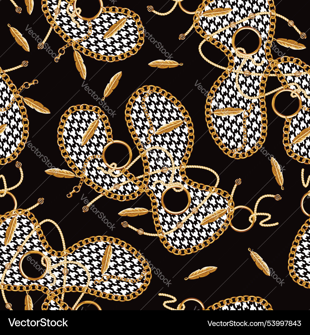 Abstract seamless pattern chain motif Vector Image