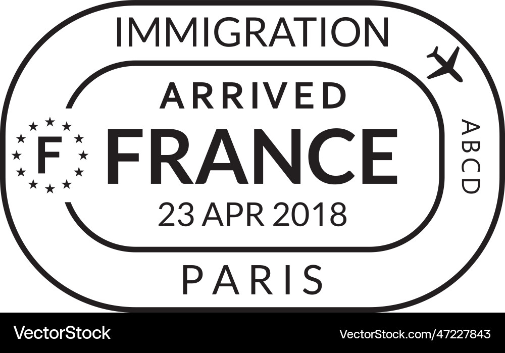 France Passport Visa Stamp - Travel Vector Image